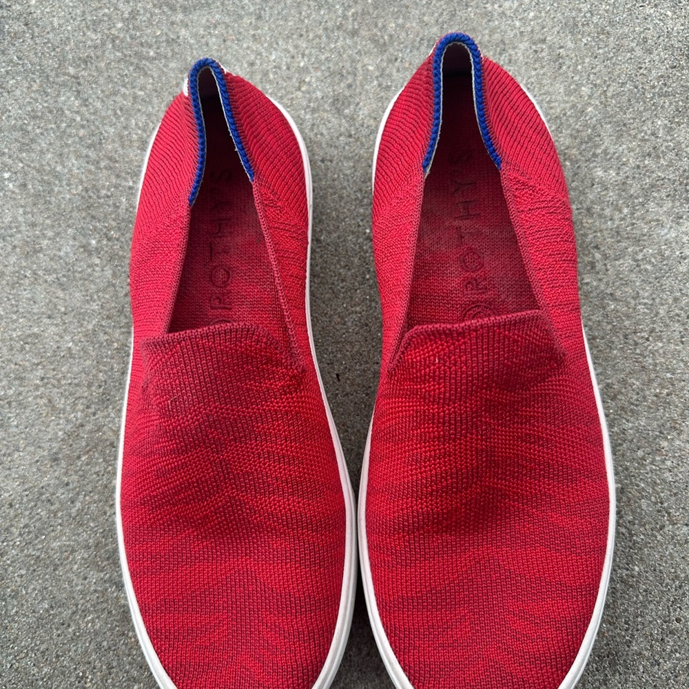 Rothys The Original Red Racing Stripe Back Slip On Size 6 Women’s